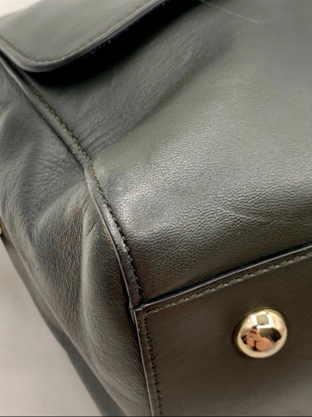 Mulberry Black Leather Satchel with Gold-Tone Plaque - Picture 6 of 14